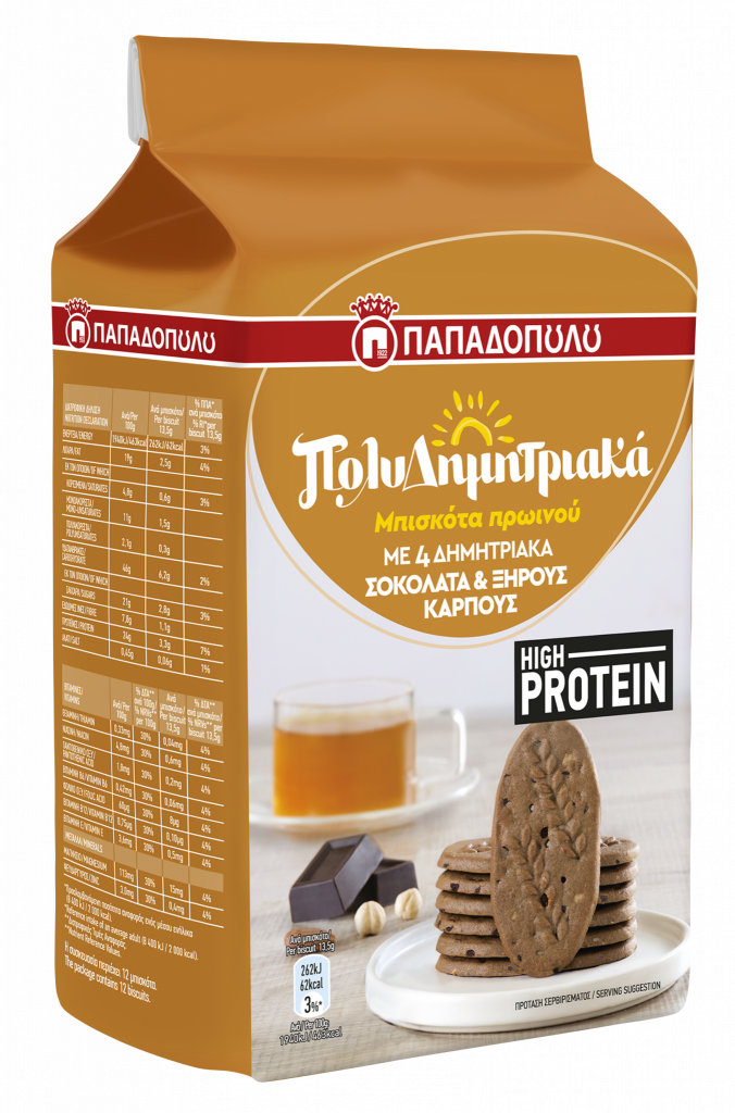 ΝΕΑ ΠΟΛΥΔΗΜΗΤΡΙΑΚΑ ΜΠΙΣΚΟΤΑ ΠΡΩΙΝΟΥ HIGH PROTEIN  ΑΠΟ ΤΗΝ Ε.Ι. ΠΑΠΑΔΟΠΟΥΛΟΣ Α.Ε.